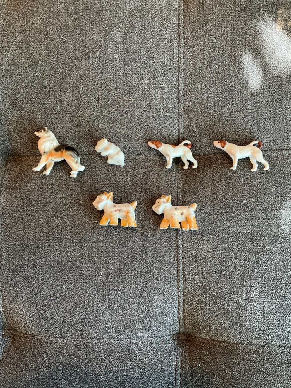 EUC Lot of 6 Vintage Miniature Ceramic/Bone China Dog Figurines